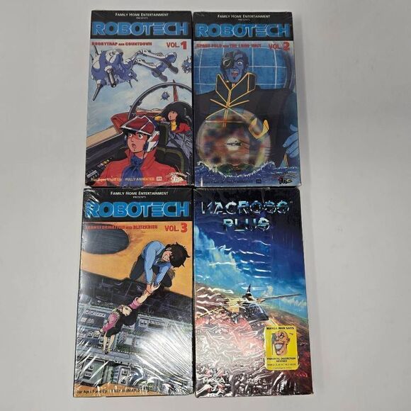 VINTAGE MANGA ANIME VHS ROBOTECH VOL 1-3 FHE MACROSS PLUS LOT OF 4 TAPES - Picture 1 of 4